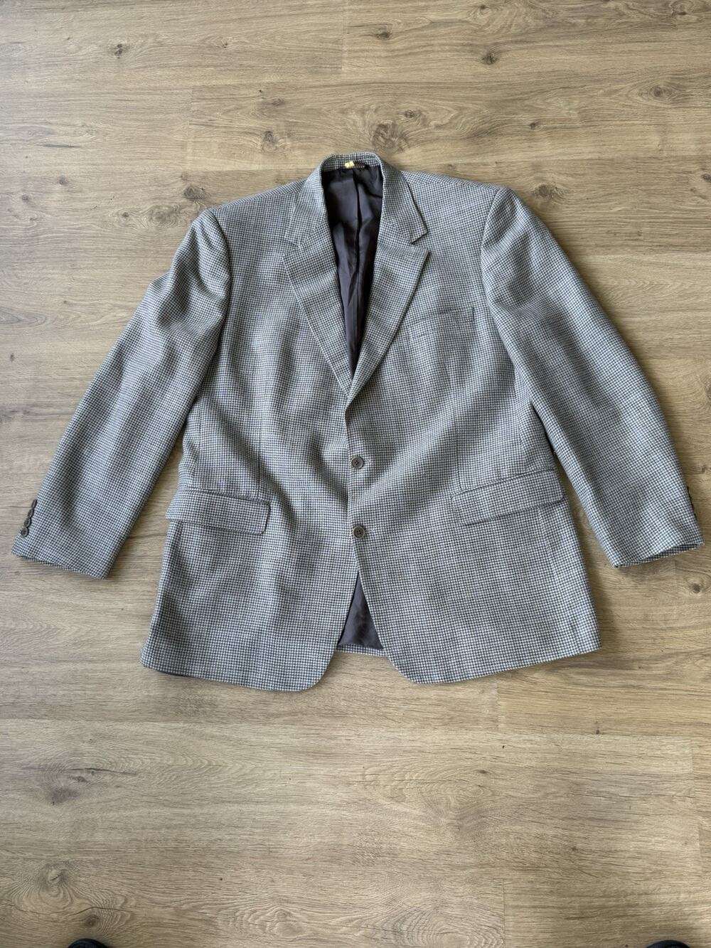 Vintage Brooks Brothers Wool/Silk/Linen 2 Button Herringbone Blaze 48 L
